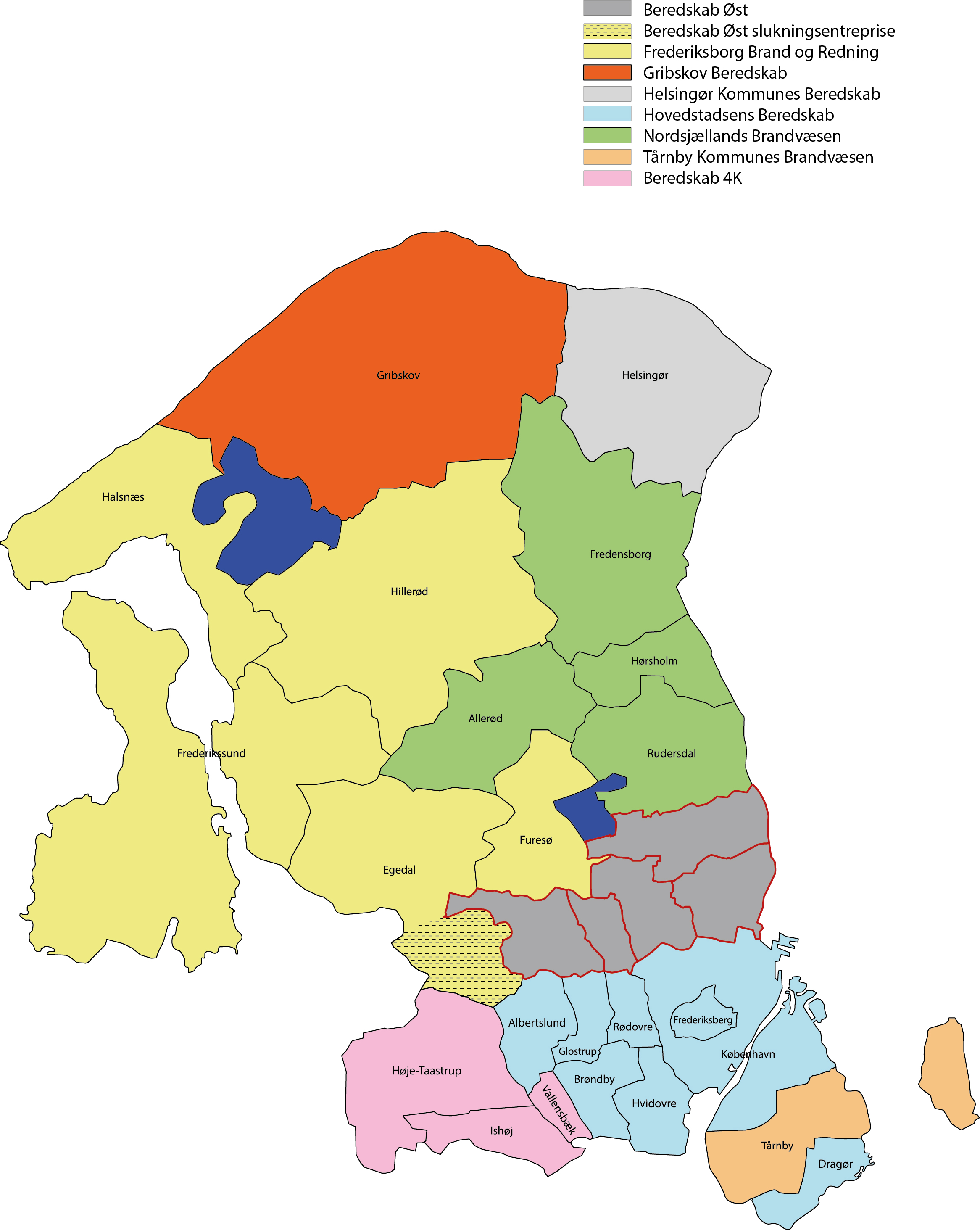 Illustration: kort over dækningsområdet